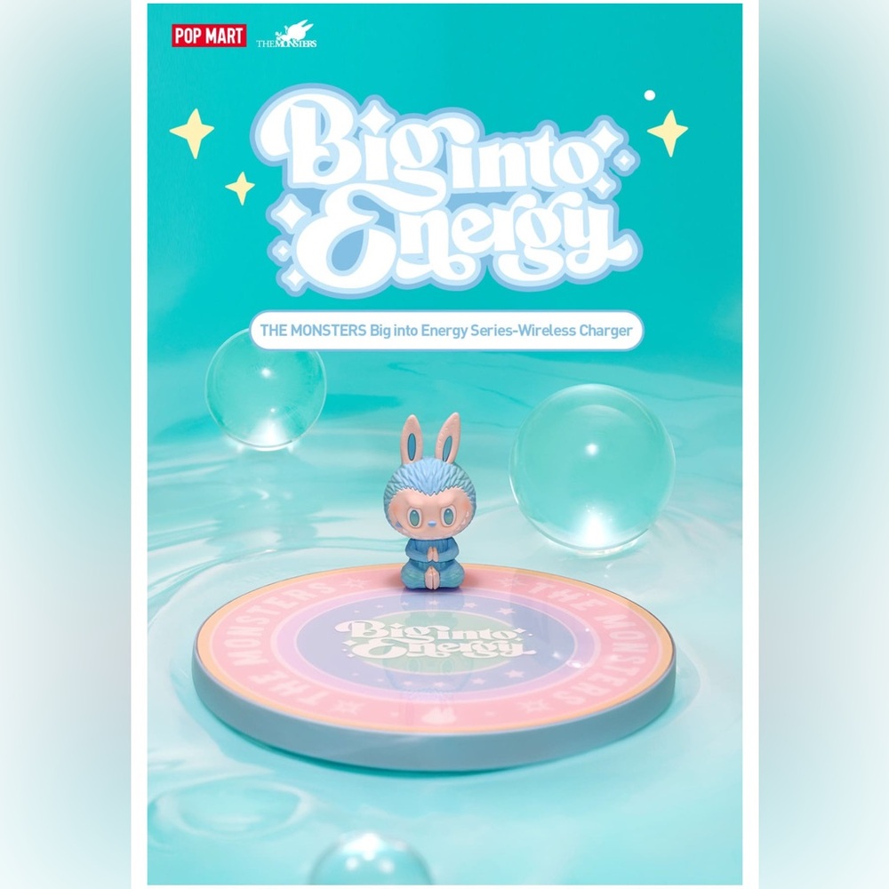 Authentic LABUBU The Monster Big into Energy-WIRELESS Charger-Built in Light up